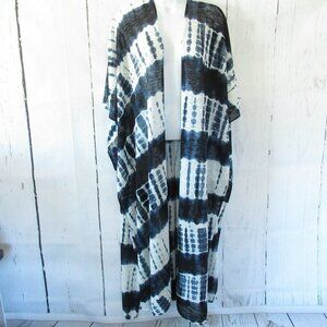 Fadivo Tie Dye Kimono‎ Swim Cover Up Slinky Travel Open Front Cardigan Wrap